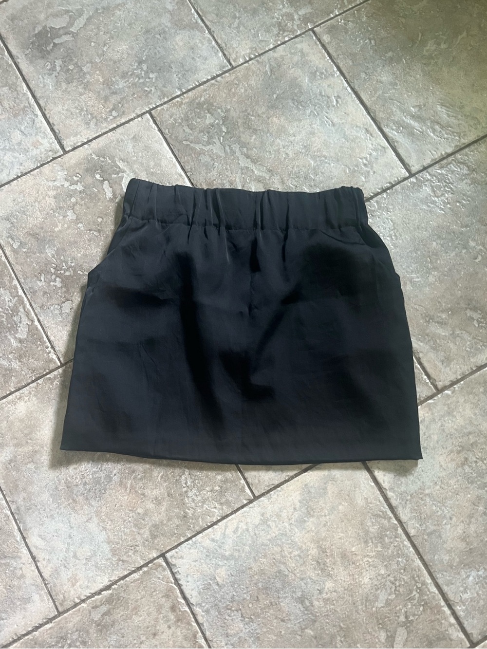 Apostrophe Black Silk Mini Skirt
